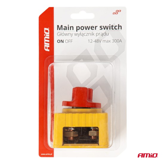ΔΙΑΚΟΠΤΗΣ POWER-OFF ΜΠΑΤΑΡΙΑΣ ΣΕ ΒΑΣΗ 12-48V 300A  ΜΑΥΡΟ/ΧΡΥΣΟ AMIO - 1 Τεμ. Controllers