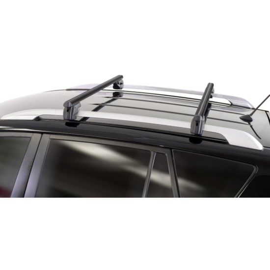 MENABO ΜΠΑΡΕΣ ΟΡΟΦΗΣ ΑΛΟΥΜΙΝΙΟΥ SHERMAN BLACK 120 cm ΣΕ ΜΑΥΡΟ ΧΡΩΜΑ ΓΙΑ Cupra Formentor 5 doors 2024> ΜΕ RAISED RAILS (Παράλληλες Μπάρες με Κενό) - 2 ΤΕΜ. (12280/MB)