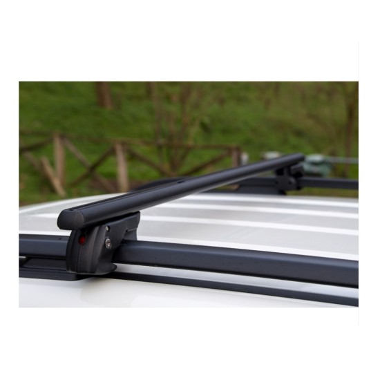 MENABO ΜΠΑΡΕΣ ΟΡΟΦΗΣ ΑΛΟΥΜΙΝΙΟΥ SHERMAN BLACK 120 cm ΣΕ ΜΑΥΡΟ ΧΡΩΜΑ ΓΙΑ Great Wall UFO 5 doors 2008> ΜΕ RAISED RAILS (Παράλληλες Μπάρες με Κενό) - 2 ΤΕΜ. (12280/MB)