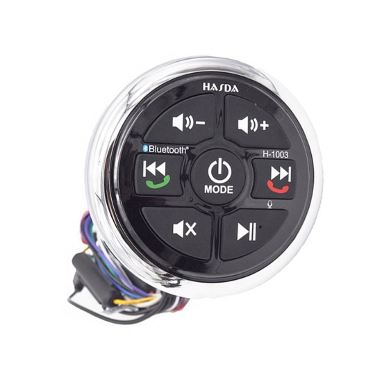 HASDA H-1003 ΑΔΙΑΒΡΟΧΟ ΣΤΡΟΓΓΥΛΟ ΜΑΥΡΟ BLUETOOTH CONTROLLER - A2DP 