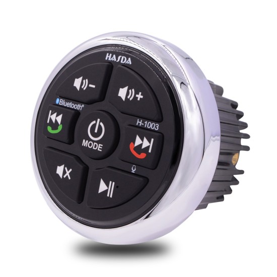 HASDA H-1003 ΑΔΙΑΒΡΟΧΟ ΣΤΡΟΓΓΥΛΟ ΜΑΥΡΟ BLUETOOTH CONTROLLER - A2DP 