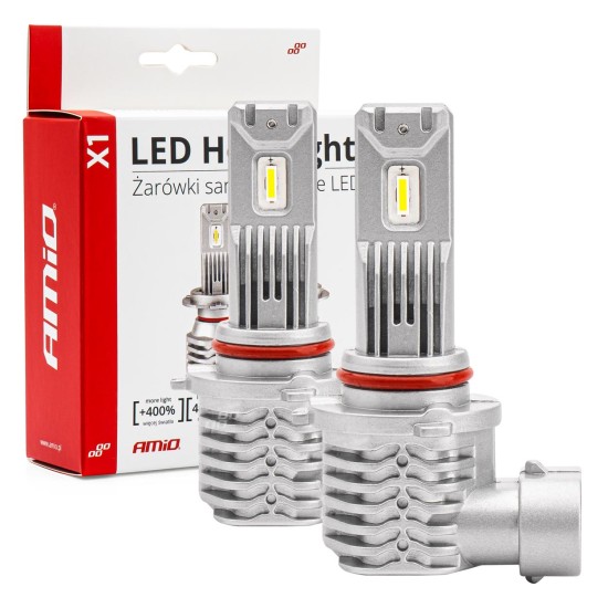 ΛΑΜΠΕΣ LED HΒ4 9006 10-16V 40W 6.500K 4400lm  (ΨΥΚΤΡΑ) X1 SERIES AMIO - 2ΤΕΜ. Λάμπες