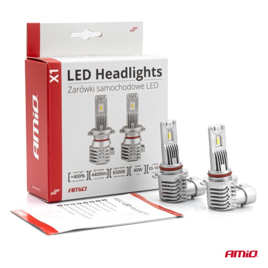 ΛΑΜΠΕΣ LED HΒ4 9006 10-16V 40W 6.500K 4400lm  (ΨΥΚΤΡΑ) X1 SERIES AMIO - 2ΤΕΜ. Λάμπες