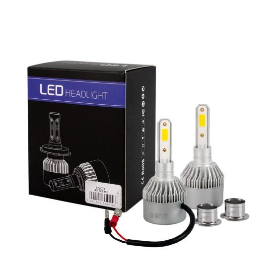 H3 LED SET C6 12/24V 6.500K 10.000lm 80W ΛΑΜΠΑ ΜΕ COB EPISTAR 1021 LED ΚΑΙ ΑΝΕΜΙΣΤΗΡΑΚΙ M-TECH - 2 ΤΕΜ. LED