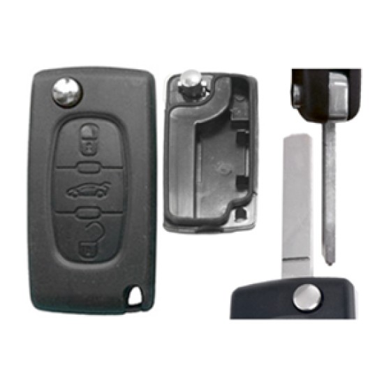 ΑΝΤΑΛΛΑΚΤΙΚΟ ΚΛΕΙΔΙ ΓΙΑ PEUGEOT ΑΝΑΔΙΠΛΟΥΜΕΝΟ ΑΝΤΑΛΛΑΚΤΙΚΟ ΚΛΕΙΔΙ ΜΕ ΚΑΛΥΜΜΑ 3 ΚΟΥΜΠΙΩΝ/ ΛΑΜΑ VA2 (ΧΩΡΙΣ ΥΠΟΣΤΗΡΙΞΗ ΜΠΑΤΑΡ.) ΧΩΡΙΣ ΚΛΕΙΔΙ DGA - 1 ΤΕΜ.