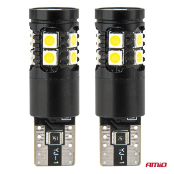 ΛΑΜΠΑΚΙΑ T10 W5W 12V/24V LED CAN-BUS 13xSMD 3030 ΛΕΥΚΟ 5500K ΑΜΙΟ - 2 ΤΕΜ.