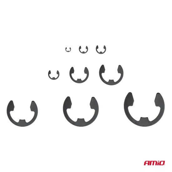 ΚΛΙΠΣ/ΑΣΦΑΛΕΙΕΣ ΕΞΩΤΕΡΙΚΕΣ E-CLIP ΜΕΤΑΛΛΙΚΑ ΣΕΤ ΔΙΑΦΟΡΑ ΜΕΓΕΘΗ AMIO - 300 τεμ. 