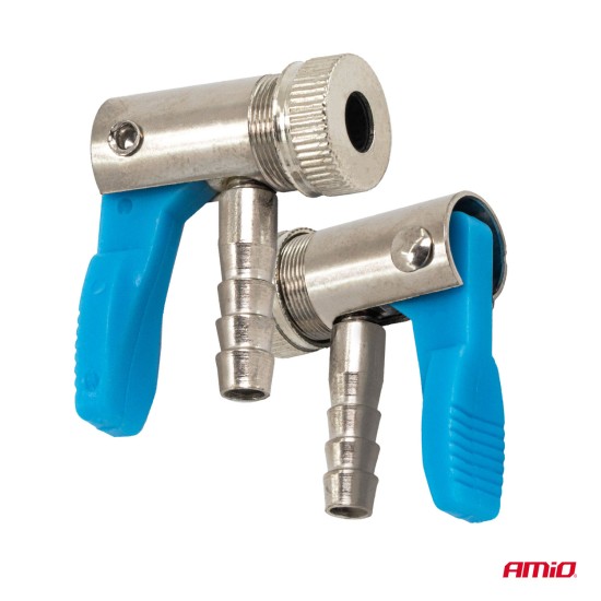 Amio - Προσαρμογέας Ακροφυσίου (Ρακόρ) Φουσκώματος Ελαστικών για σωλήνα διαμέτρου 8mm κατασκευασμένος από κράμα Σιδήρου με επικάλυψη Νικελίου - 1 τεμ. (04498/AM)