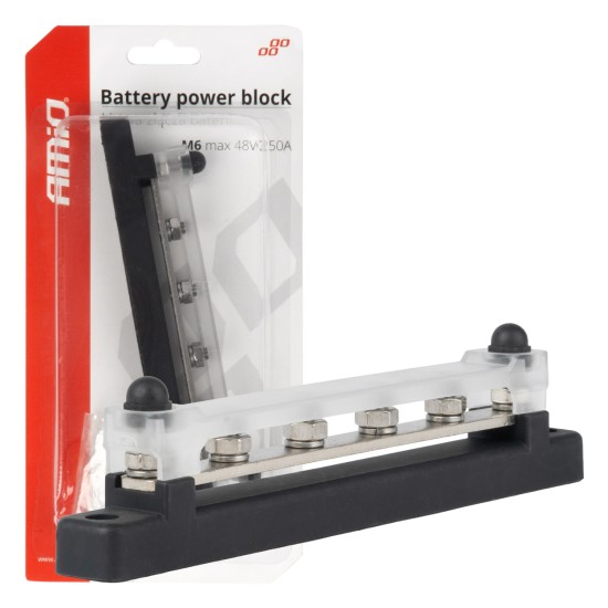 ΜΠΑΡΑ ΚΑΛΩΔΙΩΝ / ΤΕΡΜΑΤΙΚΟ 4 ΘΕΣΕΩΝ M6 max 48V  AMIO - 1 Τεμ. Διάφορα Ηλεκτρικά Αξεσουάρ