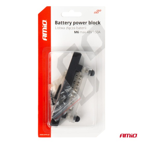 ΜΠΑΡΑ ΚΑΛΩΔΙΩΝ / ΤΕΡΜΑΤΙΚΟ 6 ΘΕΣΕΩΝ M6 max 48V  AMIO - 1 Τεμ. Διάφορα Ηλεκτρικά Αξεσουάρ