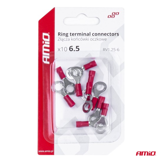 ΦΙΣΑΚΙΑ ΔΑΧΤΥΛΙΔΙ ΚΟΚΚΙΝΑ RV1.25-6 / 6.5mm ΑΜΙΟ - 10 ΤΕΜ. Διάφορες Πριζες και Φις