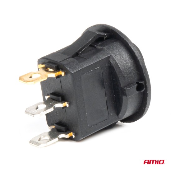 ΔΙΑΚΟΠΤΗΣ 12V ON/OFF ΣΤΡΟΓΓΥΛΟΣ ΜΕ 3 ΕΠΑΦΕΣ ΜΠΛΕ LED  AMIO - 1 τεμ. Διακόπτες Ρελέ
