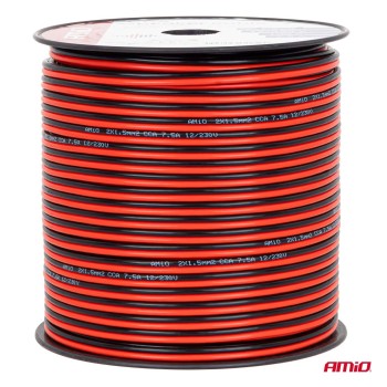 Amio - Δίδυμο Καλώδιο Ηχείων CCA 2×1,5mm² 100m - 1 τεμ. (04459/AM)