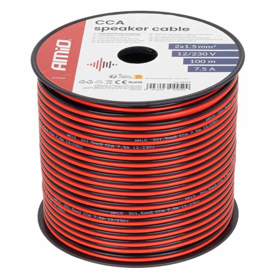 Amio - Δίδυμο Καλώδιο Ηχείων CCA 2×1,5mm² 100m - 1 τεμ. (04459/AM) Amio - Δίδυμο Καλώδιο Ηχείων CCA 2×1,5mm² 100m - 1 τεμ. (04459/AM)