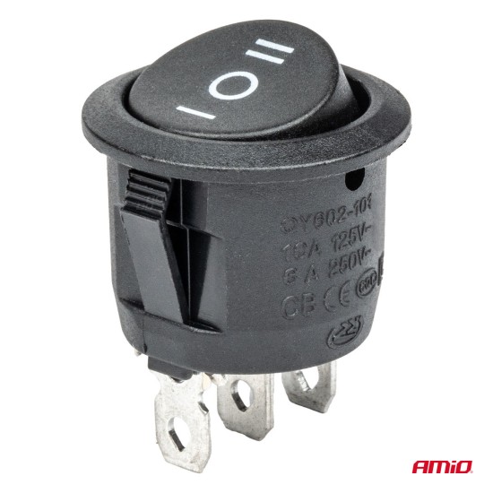 ΔΙΑΚΟΠΤΗΣ 230V 6A ON-OFF-ON 3 ΕΠΑΦΩΝ ΣΤΡΟΓΓΥΛΟΣ BU03 ΑΜΙΟ - 1 ΤΕΜ. Διεθνείς Διακόπτες