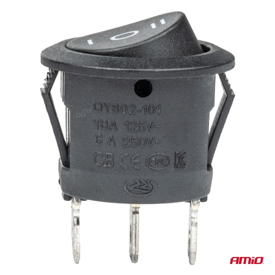 ΔΙΑΚΟΠΤΗΣ 230V 6A ON-OFF-ON 3 ΕΠΑΦΩΝ ΣΤΡΟΓΓΥΛΟΣ BU03 ΑΜΙΟ - 1 ΤΕΜ. Διεθνείς Διακόπτες