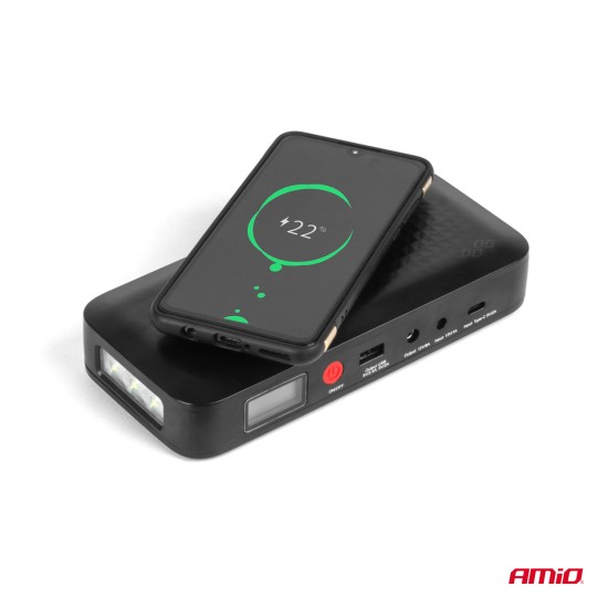 ΕΚΚΙΝΗΤΗΣ ΜΠΑΤΑΡΙΑΣ - STARTER POWERBANK 12V 4000mAh 800A  ΜΕ ΟΘΟΝΗ LCD & ΑΣΥΡΜΑΤΗ ΦΟΡΤΙΣΗ ΑΜΙΟ - 1 τεμ. Εκκινητές Μπαταρίας