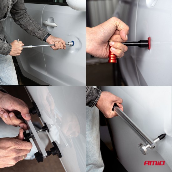 Amio - Kit Επισκευής Λαμαρίνας από Λακούβες (Αμάξωμα Οχήματος) DIY Dent+Ding Repair Kit Μεγάλο σε Σάκο για Επιβατικά Αυτοκίνητα - 1 σετ (04600/AM)