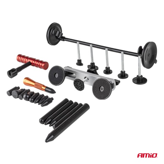 Amio - Kit Επισκευής Λαμαρίνας από Λακούβες (Αμάξωμα Οχήματος) DIY Dent+Ding Repair Kit Μεγάλο σε Σάκο για Επιβατικά Αυτοκίνητα - 1 σετ (04600/AM)