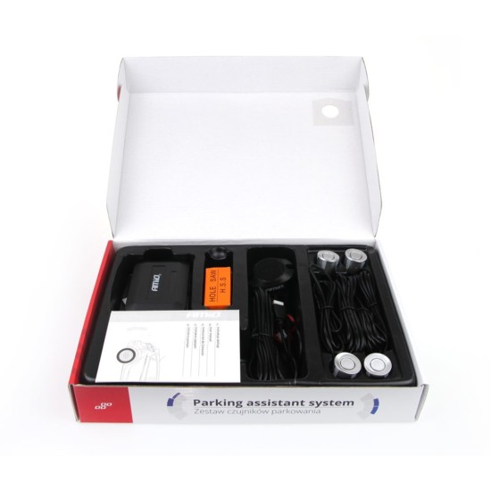 ΣΥΣΤΗΜΑ ΠΑΡΚΑΡΙΣΜΑΤΟΣ ΜΕ 4 ΑΣΗΜΙ ΑΙΣΘΗΤΗΡΕΣ 22 MM ΚΑΙ BUZZER AMiO - 1 ΤΕΜ. 