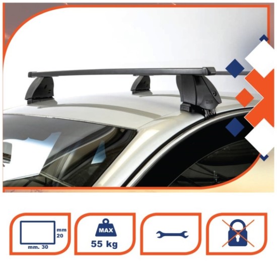 KIT ΜΕ ΜΠΑΡΕΣ ΟΡΟΦΗΣ ΓΙΑ VW POLO 9N 5D ΜΕ ΟΠΗ ΜΕΣΑ ΣΤΗΝ ΠΟΡΤΑ 2001-2009 ΣΙΔΗΡΟΥ K39 (BSM112-K12) Έτοιμα Κιτ Μπάρες Μπαγκαζιέρες 