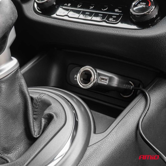 ΑΝΤΑΠΤΟΡΑΣ ΑΝΑΠΤΗΡΑ 12/24V 120W ΜΑΥΡΟΣ/3 ΘΕΣΕΙΣ/1xUSB-A/ΜΕ ΥΠΟΔΟΧΗ ΑΝΑΠΤΗΡΑ ΑΥΤΟΚΙΝΗΤΟΥ/ΚΑΛΩΔΙΟ 80cm AMIO - 1 Τεμ. ΑΝΤΑΠΤΟΡΑΣ ΑΝΑΠΤΗΡΑ 12/24V 120W ΜΑΥΡΟΣ/3 ΘΕΣΕΙΣ/1xUSB-A/ΜΕ ΥΠΟΔΟΧΗ ΑΝΑΠΤΗΡΑ ΑΥΤΟΚΙΝΗΤΟΥ/ΚΑΛΩΔΙΟ 80cm AMIO - 1 Τεμ.