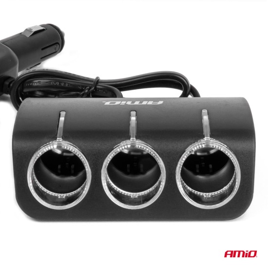 ΑΝΤΑΠΤΟΡΑΣ ΑΝΑΠΤΗΡΑ 12/24V 120W ΜΑΥΡΟΣ/3 ΘΕΣΕΙΣ/1xUSB-A/ΜΕ ΥΠΟΔΟΧΗ ΑΝΑΠΤΗΡΑ ΑΥΤΟΚΙΝΗΤΟΥ/ΚΑΛΩΔΙΟ 80cm AMIO - 1 Τεμ. ΑΝΤΑΠΤΟΡΑΣ ΑΝΑΠΤΗΡΑ 12/24V 120W ΜΑΥΡΟΣ/3 ΘΕΣΕΙΣ/1xUSB-A/ΜΕ ΥΠΟΔΟΧΗ ΑΝΑΠΤΗΡΑ ΑΥΤΟΚΙΝΗΤΟΥ/ΚΑΛΩΔΙΟ 80cm AMIO - 1 Τεμ.