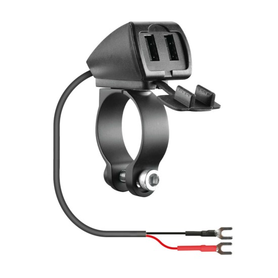 Αδιάβροχος Φορτιστής Κινητού Trek 12/24V 30W 5400mA της σειράς Optiline με 2 θύρες USB Type A, Καλώδιο 150 cm, Ακροδέκτες, Ασφάλεια Smart Chip, Αδιαβροχοποίηση IP66, συμβατό με Βάσεις Στήριξης, Θήκες ή Αντάπτορες Κινητού Optiline 