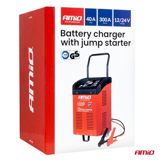 Amio - ΕΚΚΙΝΗΤΗΣ /ΦΟΡΤΙΣΤΗΣ ΜΠΑΤΑΡΙΑΣ 40A (300A STARTER) 12/24V ΓΙΑ ΜΠΑΤΑΡΙΕΣ 20-600Ah - AMIO (04500/AM)