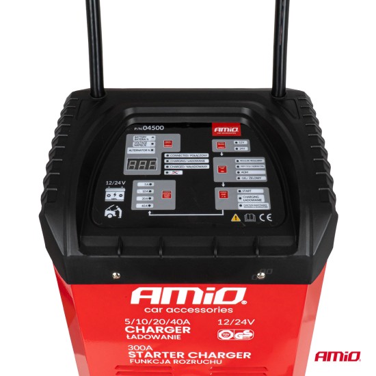 Amio - ΕΚΚΙΝΗΤΗΣ /ΦΟΡΤΙΣΤΗΣ ΜΠΑΤΑΡΙΑΣ 40A (300A STARTER) 12/24V ΓΙΑ ΜΠΑΤΑΡΙΕΣ 20-600Ah - AMIO (04500/AM)