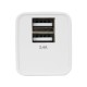 ΦΟΡΤΙΣΤΗΣ ME OIKIAKH ΠΡΙΖΑ 220/240V 12W 2400mA ΜΕ 2 ΘΥΡΕΣ USB (A+A) LAMPA - 1 ΤΕΜ 