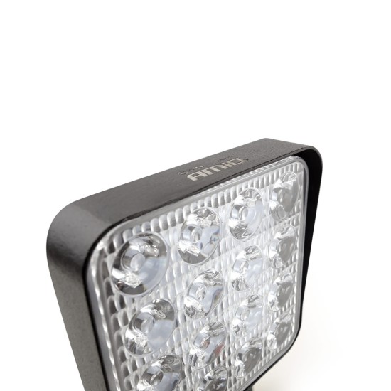 ΠΡΟΒΟΛΕΑΣ ΕΡΓΑΣΙΑΣ WORKING LAMP FLOOD 16LED 3030 9-36V 3840lm 6000K 110x110mm AWL10 AMIO – 1 ΤΕΜ. Φώτα Εργασίας LED
