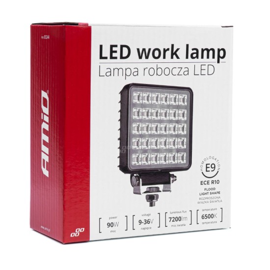 ΠΡΟΒΟΛΕΑΣ ΕΡΓΑΣΙΑΣ WORKING LAMP LED 30xSMD 90W 9-36V 7200lm 6500K 110x110x45mm AWL33 AMIO - 1ΤΕΜ. Φώτα Εργασίας LED