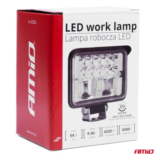 ΠΡΟΒΟΛΕΑΣ ΕΡΓΑΣΙΑΣ WORKING LAMP 18xSMD 54W 9-36V 110x80x60mm AWL39 ΑMiO - 1 TEM. Φορητές Λάμπες Εργασίας LED