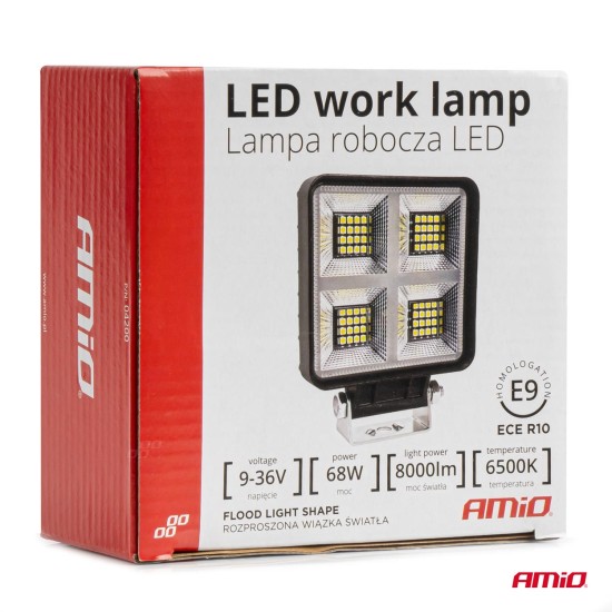 ΠΡΟΒΟΛΕΑΣ ΕΡΓΑΣΙΑΣ ΤΕΤΡΑΓΩΝΟΣ LED 68W 9-36V 8.000lm 6.500K AWL59 AMIO - 1 ΤΕΜ. Φώτα Εργασίας LED ΠΡΟΒΟΛΕΑΣ ΕΡΓΑΣΙΑΣ ΤΕΤΡΑΓΩΝΟΣ LED 68W 9-36V 8.000lm 6.500K AWL59 AMIO - 1 ΤΕΜ. Φώτα Εργασίας LED