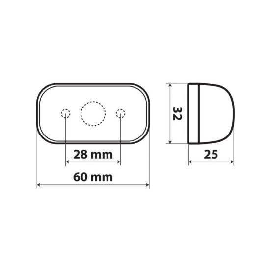ΦΩΣ ΟΓΚΟΥ 10-30V ΜΕ 4 LED ΠΟΡΤΟΚΑΛΙ 60x32x25mm  1ΤΕΜ. Φώτα Ογκου