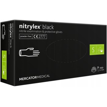 ΓΑΝΤΙΑ ΝΙΤΡΙΛΙΟΥ MERCATOR NITRYLEX BASIC ΣΕ ΜΑΥΡΟ ΧΡΩΜΑ SMALL (S) AMIO - 100 τεμ.