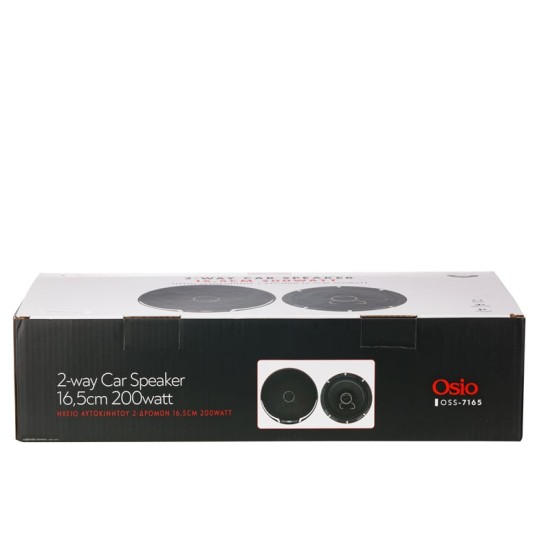 ΗΧΕΙΑ 2 ΔΡΟΜΩΝ 6,5inc 165mm ΣΤΡΟΓΓΥΛΑ 200W 86dB OSIO - 2 ΤΕΜ. Ηχεία