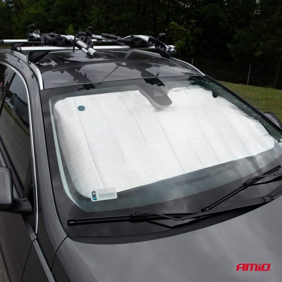 ΗΛΙΟΠΡΟΣΤΑΣΙΑ ΕΣΩΤΕΡΙΚΗ ΑΣΗΜΙ ΑΦΡΟΥ ΜΕ ΒΕΝΤΟΥΖΕΣ 130x60cm AMIO - 1 ΤΕΜ. Ηλιοπροστασίες Παρ Μπριζ