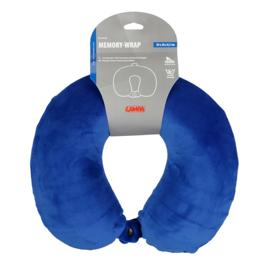 ΜΑΞΙΛΑΡΙ ΤΑΞΙΔΙΟΥ ΑΥΧΕΝΑ MEMORY FOAM ΜΠΛΕ MEMORY-WRAP LAMPA - 1 ΤΕΜ. Υποστήριξη Λαιμού