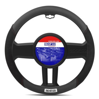 ΚΑΛΥΜΜΑ ΤΙΜΟΝΙΟΥ SUEDE-ΚΟΚΚΙΝΗ ΡΑΦΗ SPARCO - 1 ΤΕΜ.