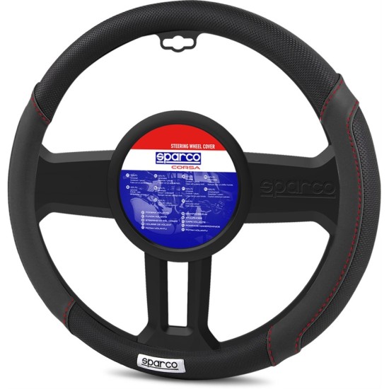ΚΑΛΥΜΜΑ ΤΙΜΟΝΙΟΥ ΜΑΥΡΟ-ΜΑΥΡΟ SPARCO - 1 ΤΕΜ. Καλύμματα Τιμονιού