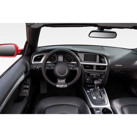 ΚΑΛΥΜΜΑ ΤΙΜΟΝΙΟΥ ΜΑΥΡΟ ΔΕΡΜΑ D38CM 1ΤΜΧ SPARCO Καλύμματα Τιμονιού
