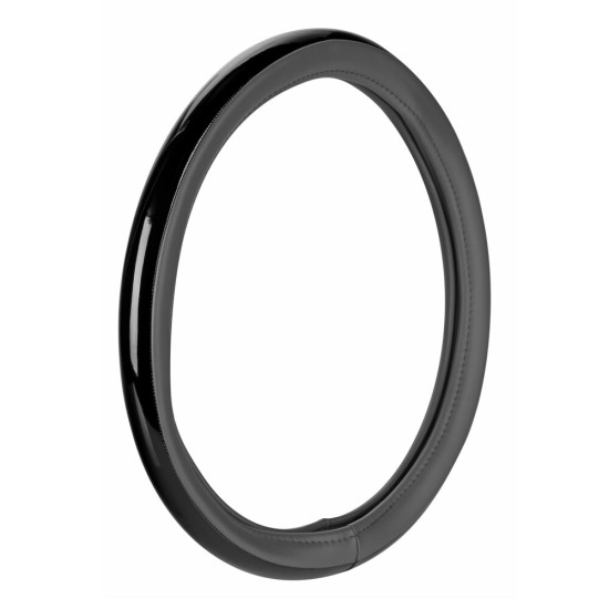 ΚΑΛΥΜΜΑ ΤΙΜΟΝΙΟΥ AURA (M) 37/39cm  ΜΑΥΡΟ/ΓΚΡΙ ΟΙΚΟΛΟΓΙΚΟ ΔΕΡΜΑ ΑΟΣΜΟ (ΠΑΧΟΣ 8,2cm) LAMPA