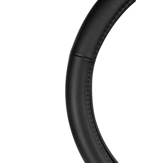 ΚΑΛΥΜΜΑ ΤΙΜΟΝΙΟΥ 37-39CM ΔΕΡΜΑ SKEENTEX ΜΑΥΡΟ CLASSIC PREMIUM GRAN PREE LAMPA - 1 ΤΕΜ. Καλύμματα Τιμονιού