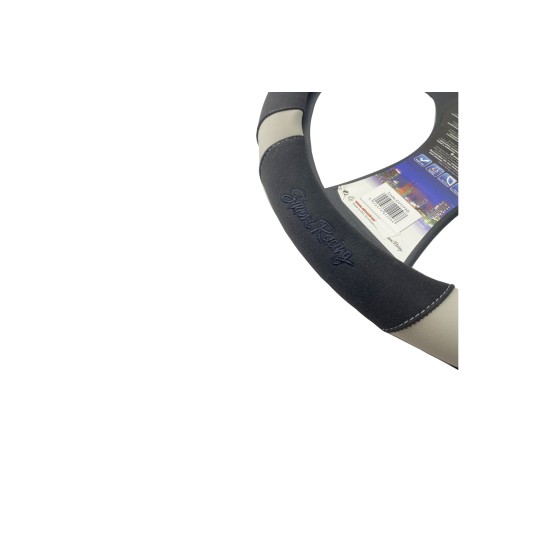 ΚΑΛΥΜΜΑ ΤΙΜΟΝΙΟΥ GOOD VIBE R CARBON LOOK ΜΑΥΡΟ/ΓΚΡΙ ΟΙΚΟΛΟΓΙΚΟ ΔΕΡΜΑ 37-39cm SIMONI RACING  - 1 τεμ. Καλύμματα Τιμονιού