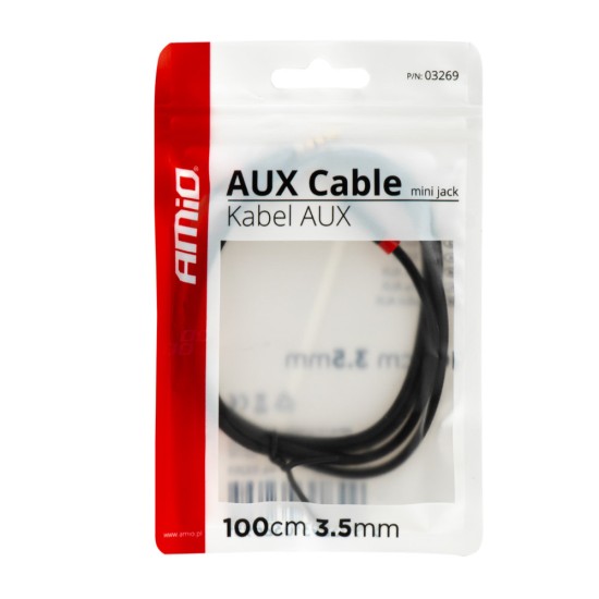 ΚΑΛΩΔΙΟ ΣΥΝΔΕΣΗΣ AUX MINI JACK>JACK 3,5mm 100cm ΑMiO - 1 TEM. 
