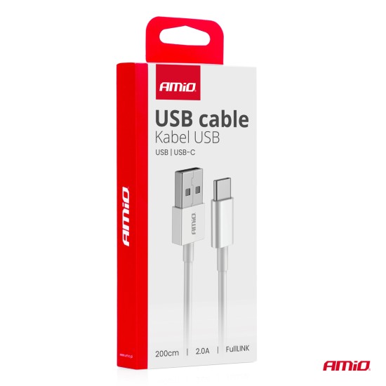 ΚΑΛΩΔΙΑ ΦΟΡΤΙΣΗΣ ΚΑΙ ΜΕΤΑΦΟΡΑΣ ΔΕΔΟΜΕΝΩΝ USB ΣΕ USB-C 200cm 2A ΛΕΥΚΟ ΑΜΙΟ - 1 ΤΕΜ. ΚΑΛΩΔΙΑ ΦΟΡΤΙΣΗΣ ΚΑΙ ΜΕΤΑΦΟΡΑΣ ΔΕΔΟΜΕΝΩΝ USB ΣΕ USB-C 200cm 2A ΛΕΥΚΟ ΑΜΙΟ - 1 ΤΕΜ.