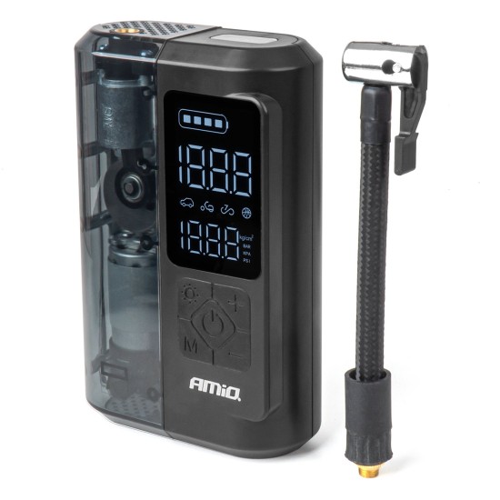 ΚΟΜΠΡΕΣΕΡ ΑΕΡΑ ΕΠΑΝΑΦΟΡΤΙΖΟΜΕΝΟ 12V & USB-C 10BAR 150PSI 20L/MIN 40W AMIO 1ΤΕΜ. 