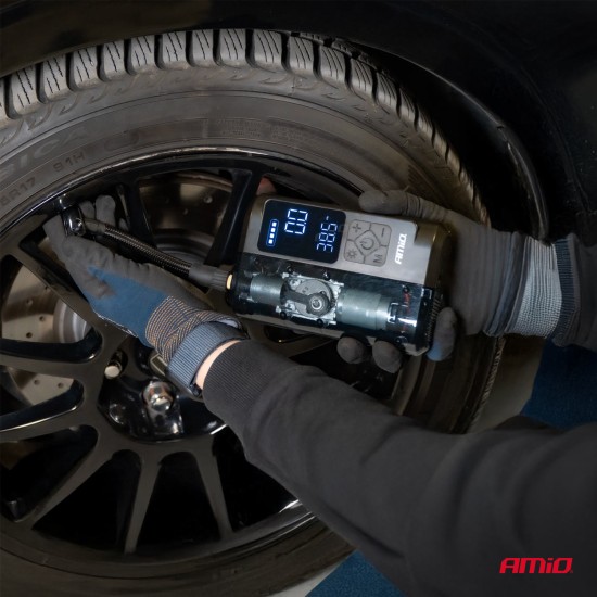 ΚΟΜΠΡΕΣΕΡ ΑΕΡΑ ΕΠΑΝΑΦΟΡΤΙΖΟΜΕΝΟ 12V & USB-C 10BAR 150PSI 20L/MIN 40W AMIO 1ΤΕΜ. 